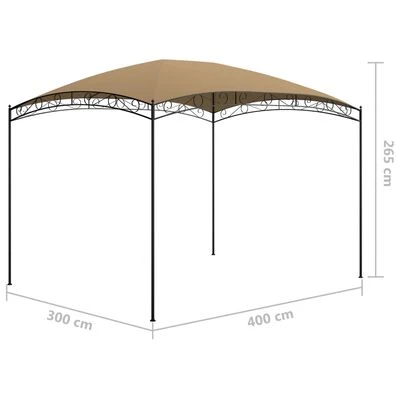 VidaXL Belvédère 3x4x2,65 m Taupe 180 g/m² – Image 5
