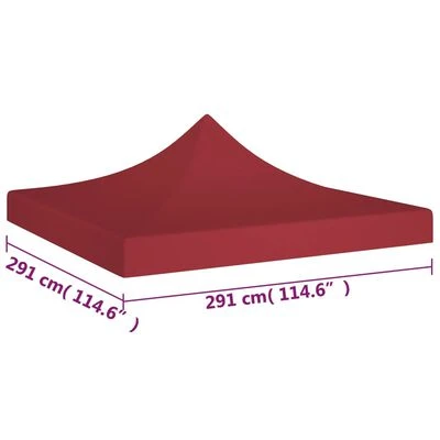 VidaXL Toit de tente de réception 3x3 m Bordeaux 270 g/m² – Image 5
