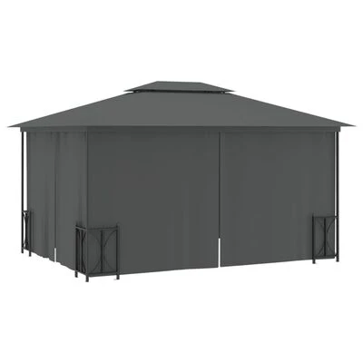 VidaXL Tonnelle avec parois et toit double 3x4 m Anthracite – Image 5