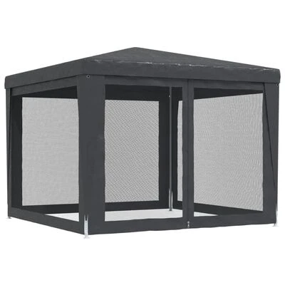VidaXL Tente de fête avec 4 parois latérales en maille Anthracite 3x3m – Image 5