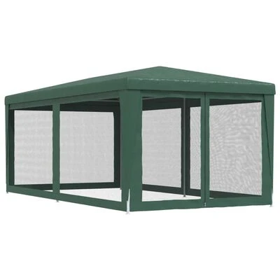 VidaXL Tente de fête avec 4 parois latérales en maille Vert 3x6 m PEHD – Image 5