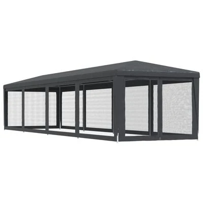 VidaXL Tente de fête et 10 parois latérales en maille Anthracite 3x12m – Image 5