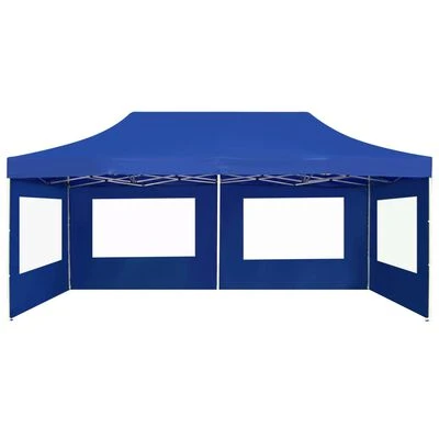 VidaXL Tente de réception pliable avec parois Aluminium 6 x 3 m Bleu – Image 5