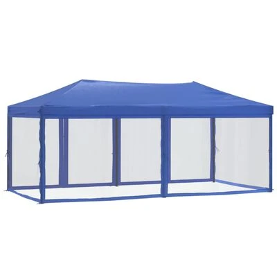 VidaXL Tente de réception pliable avec parois Bleu 3x6 m – Image 5