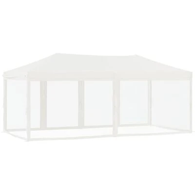 VidaXL Tente de réception pliable avec parois Blanc 3x6 m – Image 5