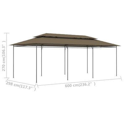 VidaXL Chapiteau 600x298x270 cm Taupe 180 g/m² – Image 6