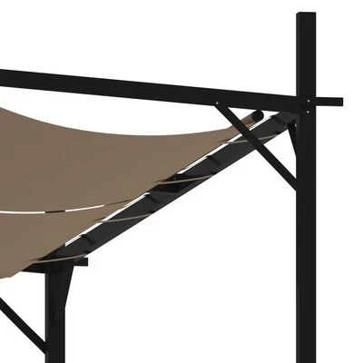 VidaXL Belvédère avec toit rétractable 300x300x233 cm Taupe – Image 6