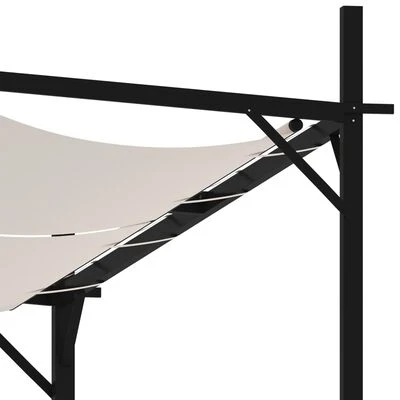 VidaXL Belvédère avec toit rétractable 600x300x233 cm Crème – Image 6