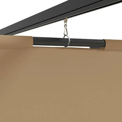 VidaXL Tonnelle avec rideaux 3x3 m Taupe Acier – Image 6