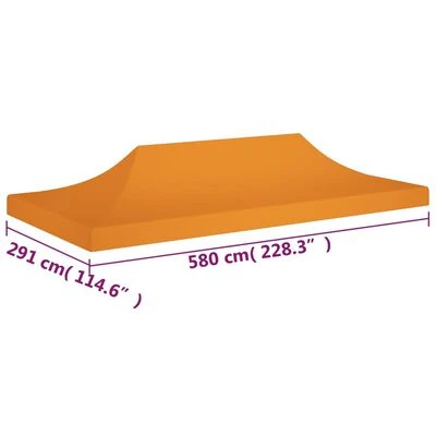 VidaXL Toit de tente de réception 6x3 m Orange 270 g/m² – Image 6