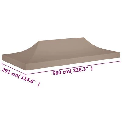 VidaXL Toit de tente de réception 6x3 m Taupe 270 g/m² – Image 6