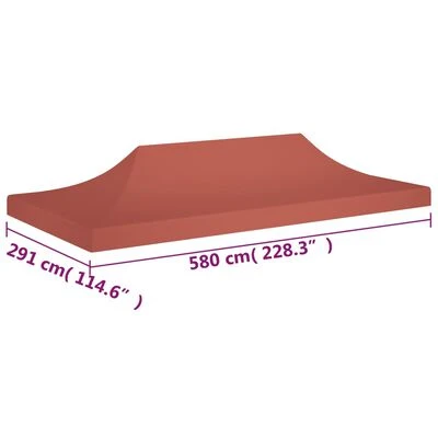 VidaXL Toit de tente de réception 6x3 m Terre cuite 270 g/m² – Image 6