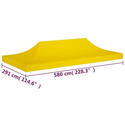 VidaXL Toit de tente de réception 6x3 m Jaune 270 g/m² – Image 6