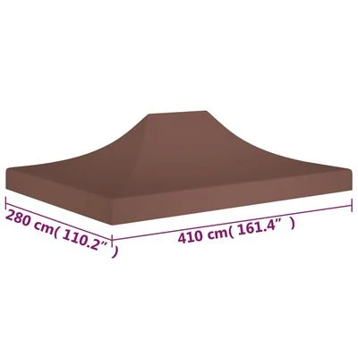 VidaXL Toit de tente de réception 4x3 m Marron 270 g/m² – Image 6