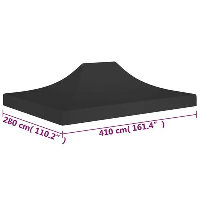 VidaXL Toit de tente de réception 4x3 m Noir 270 g/m² – Image 6