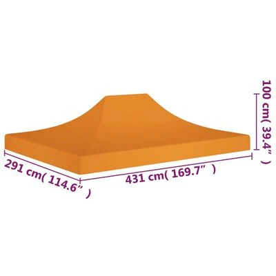 VidaXL Toit de tente de réception 4,5x3 m Orange 270 g/m² – Image 6
