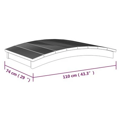 VidaXL Pont de jardin 110x74 cm Bois massif de pin imprégné – Image 6
