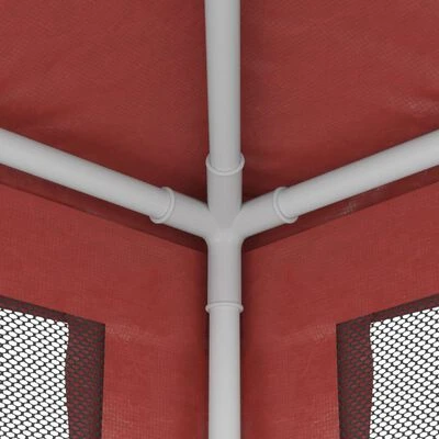 VidaXL Tente de fête avec 6 parois latérales en maille Rouge 6x4m PEHD – Image 6