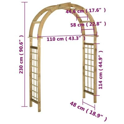VidaXL Arche avec treillis Bois de pin vert imprégné – Image 6