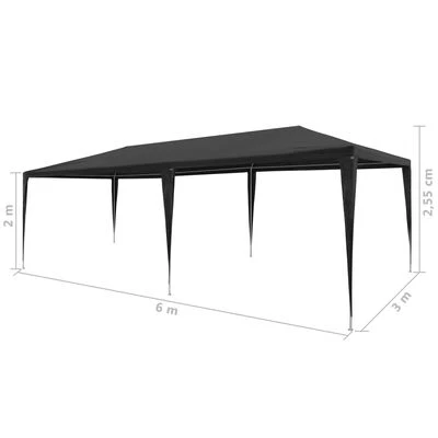 VidaXL Tente de réception 3 x 6 m PE Anthracite – Image 6