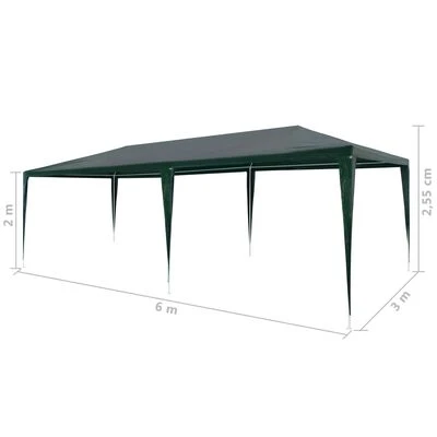 VidaXL Tente de réception 3 x 6 m PE Vert – Image 6