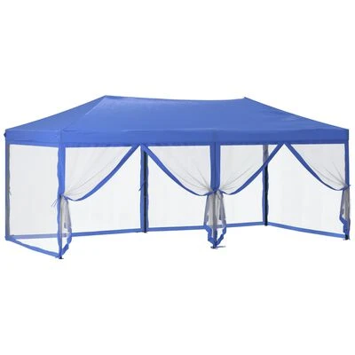 VidaXL Tente de réception pliable avec parois Bleu 3x6 m – Image 6