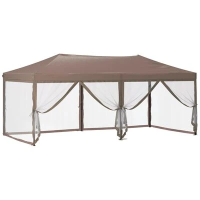 VidaXL Tente de réception pliable avec parois Taupe 3x6 m – Image 6
